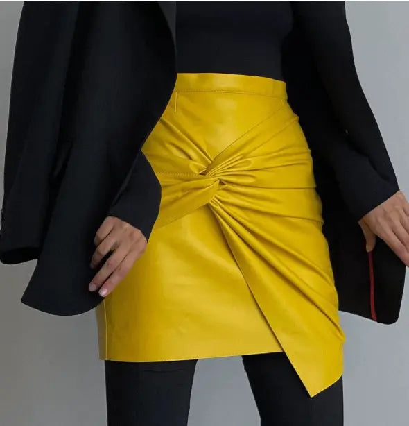 New European And American Leather Skirts Cross Bow Buttocks Mijn winkel