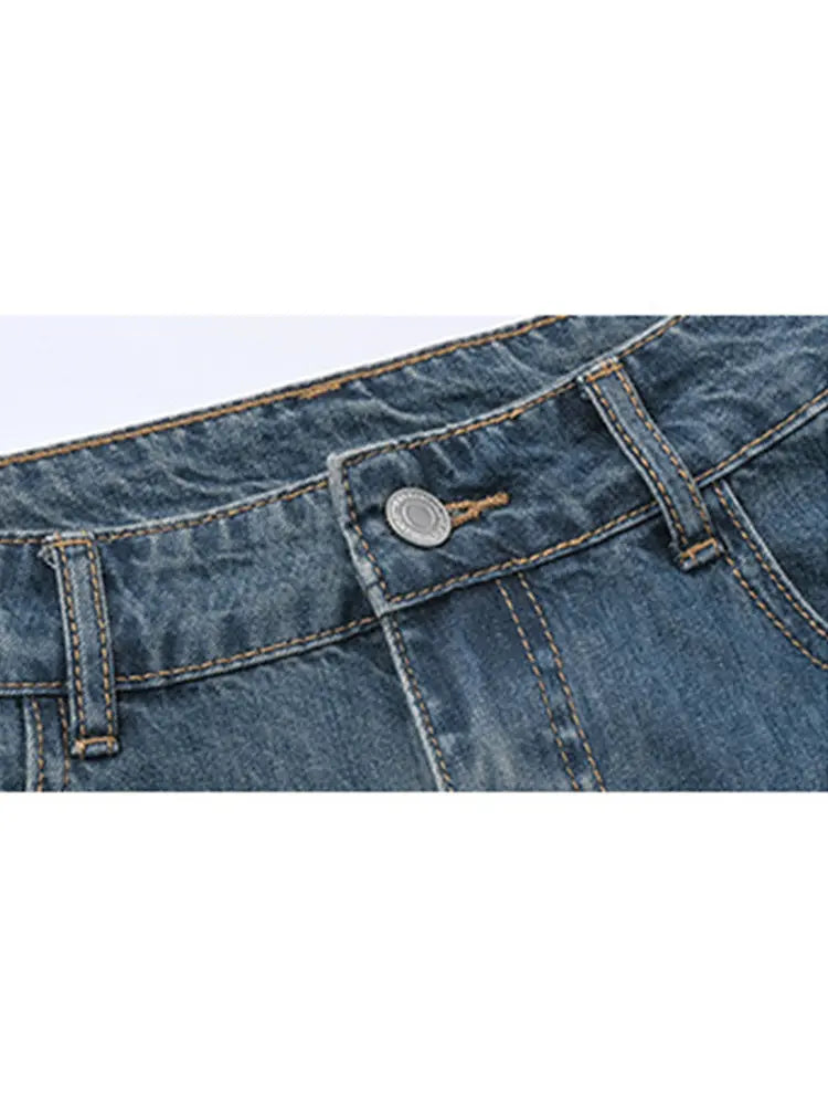 Spring Retro High Waist Women Irregular Denim Skirts Mijn winkel