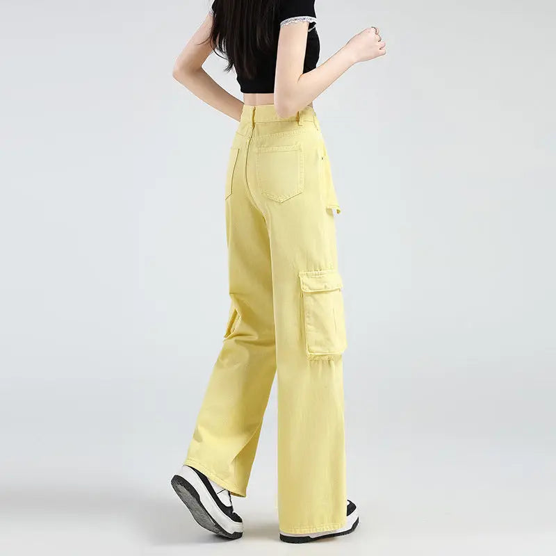 Lemon Yellow Overalls Jeans For Women Mijn winkel
