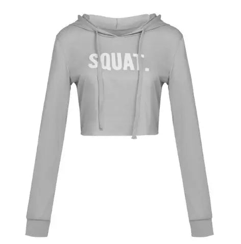 Women Fashion Active Hoodies Long Sleeve Crop Top Letter Print Loose Hooded sudaderas mujer harajuku hoodie sweat femme NEW Mijn winkel