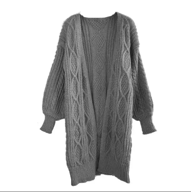 Winter Autumn Long Female Cardigans Latern Sleeve Casual Knitted Poncho Sweaters Mijn winkel