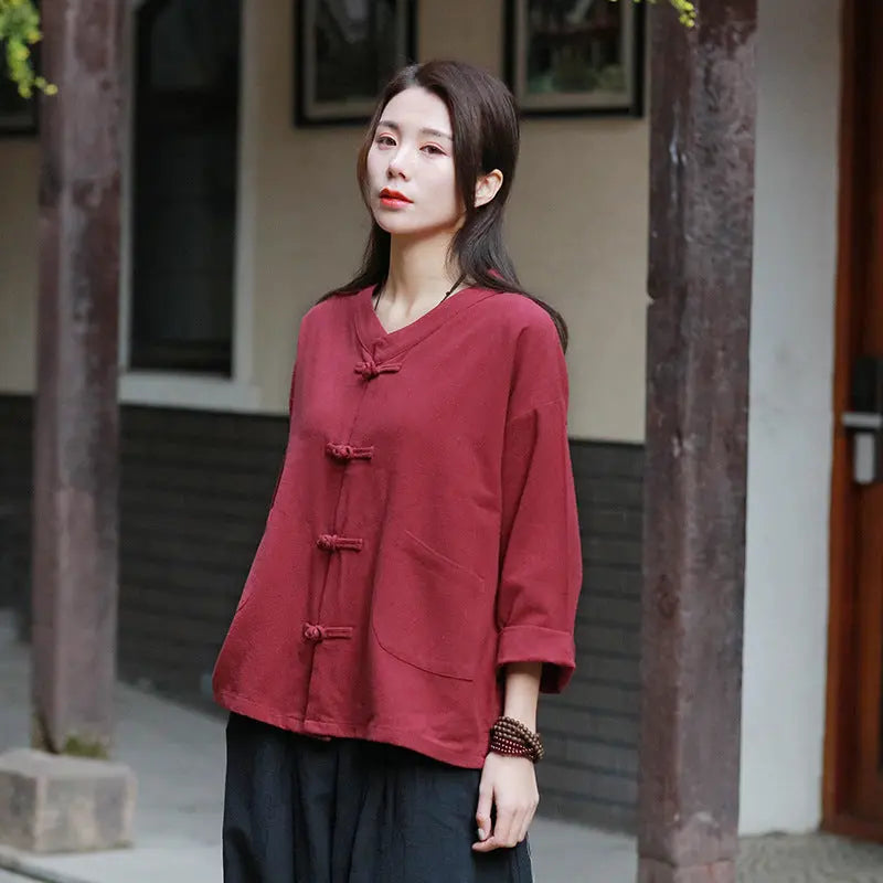 Traditional chinese blouse shirt tops for women Mijn winkel