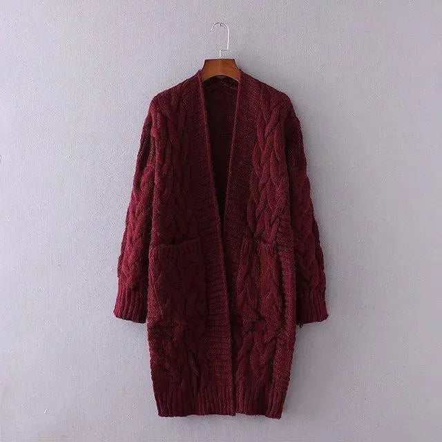 Women's Knit Cardigan Sweater Long SleeveFront Cardigans Loose Sweater With Pockets Mijn winkel