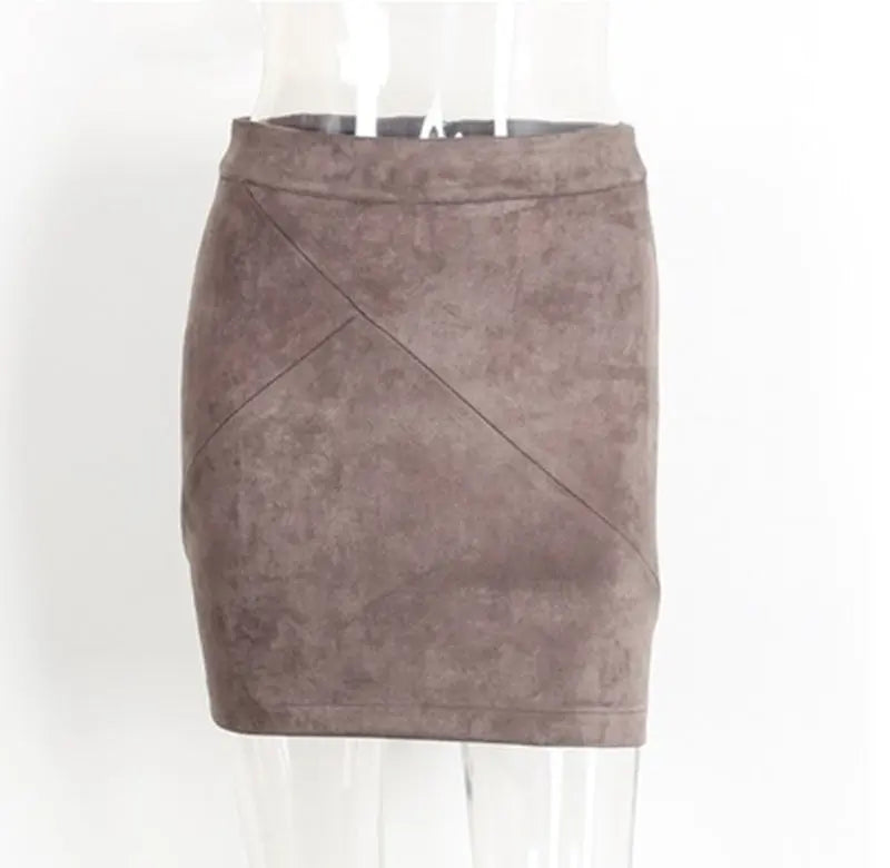 Ladies Leather Suede Pencil Skirt Bodycon Short Skirts Women Mijn winkel