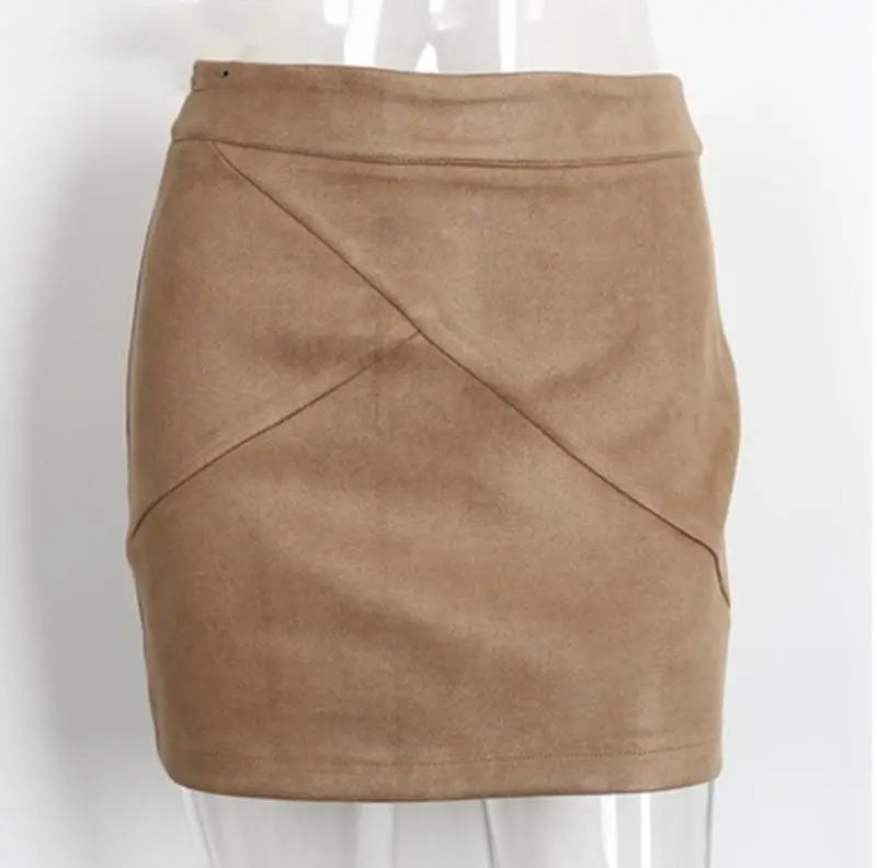Ladies Leather Suede Pencil Skirt Bodycon Short Skirts Women Mijn winkel