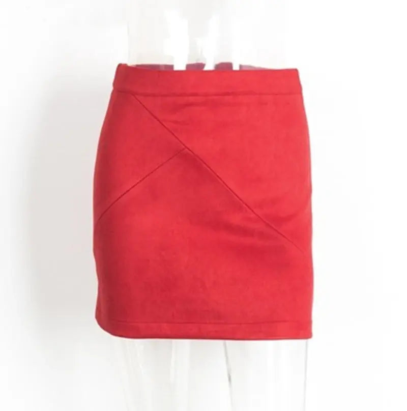 Ladies Leather Suede Pencil Skirt Bodycon Short Skirts Women Mijn winkel