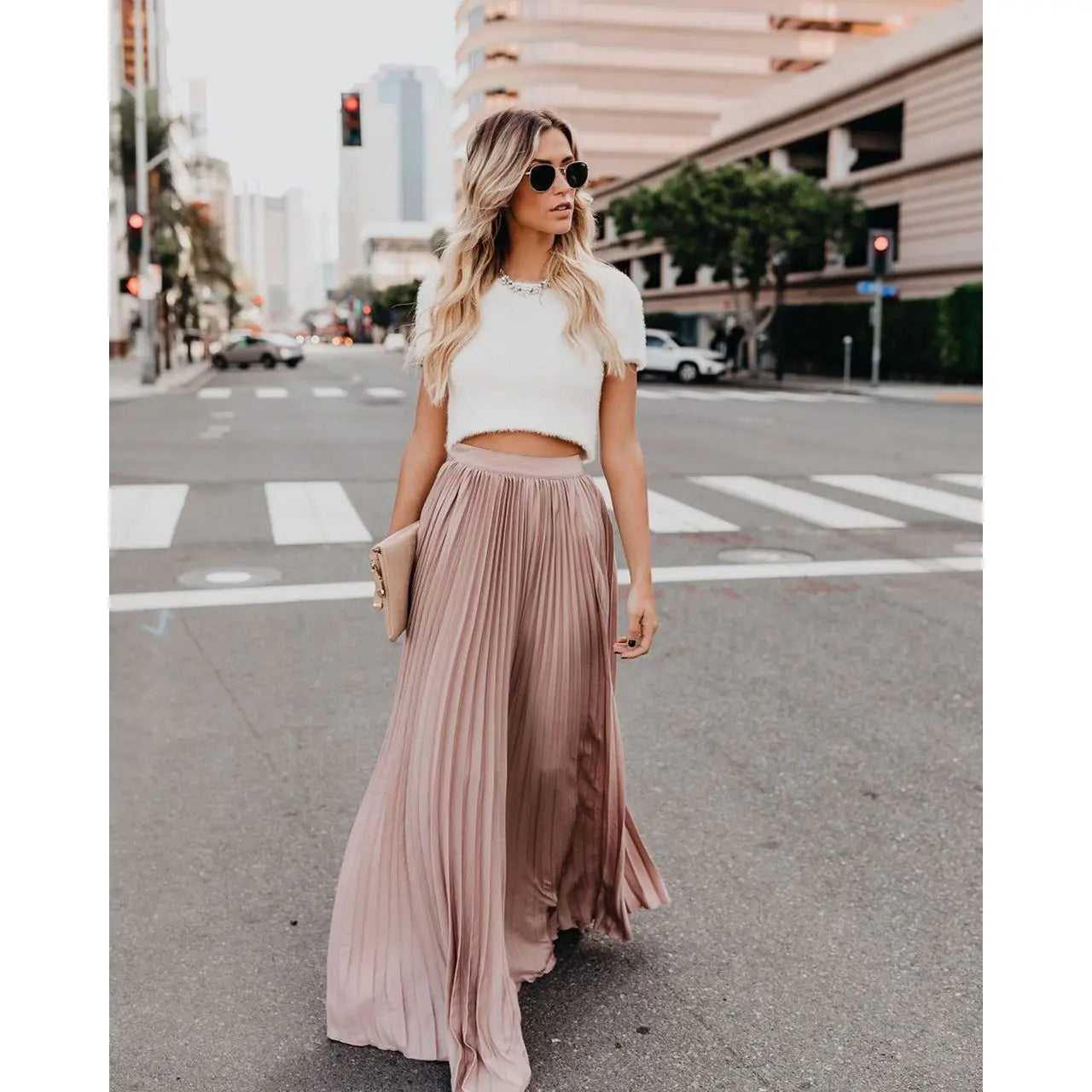 Women fashion casual skirt girls high Waist long skirts Mijn winkel