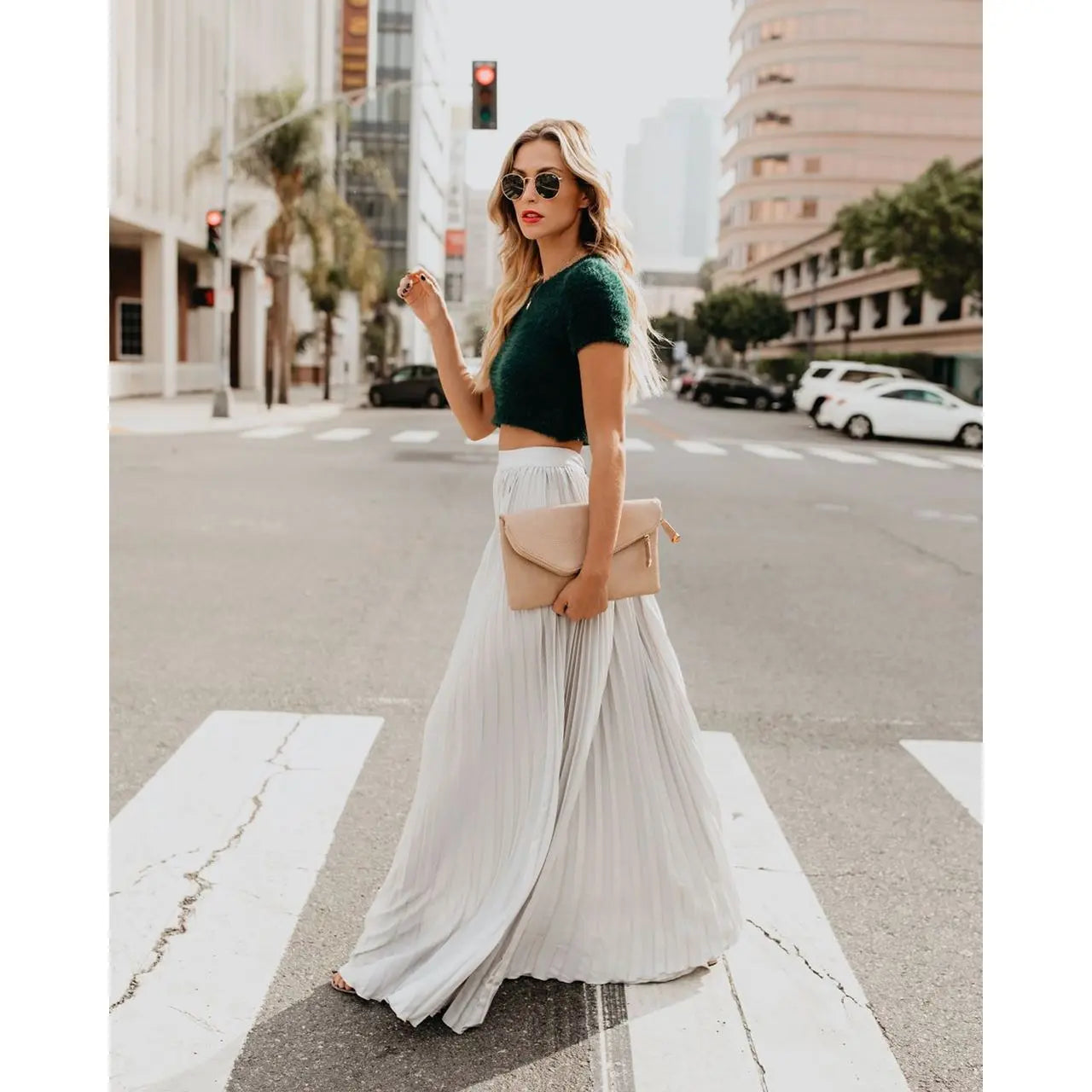 Women fashion casual skirt girls high Waist long skirts Mijn winkel