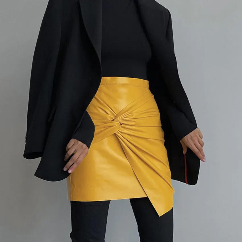 New European And American Leather Skirts Cross Bow Buttocks Mijn winkel