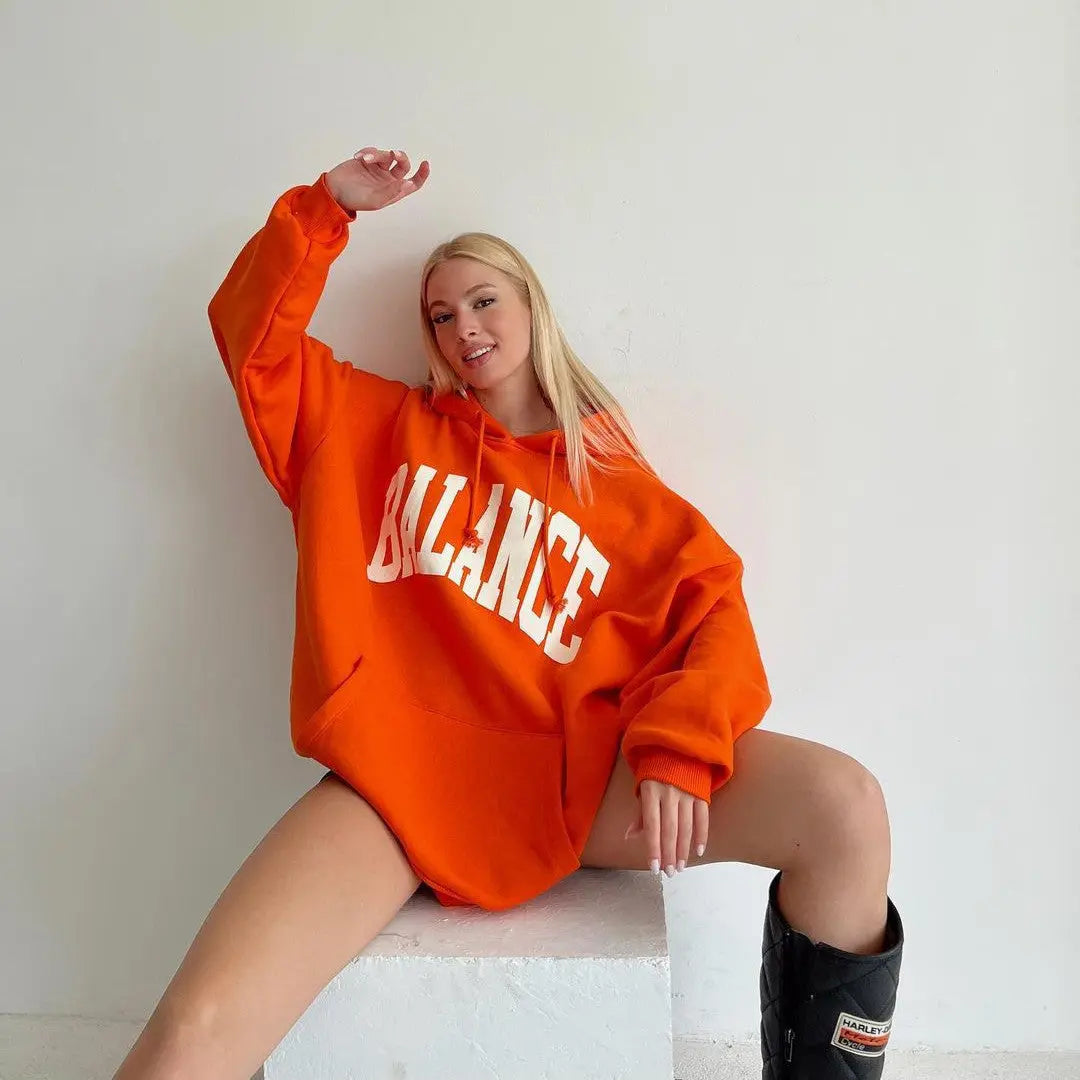 Printed Thickened Tops Long Sleeve Hooded Women Mijn winkel