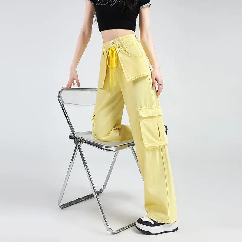 Lemon Yellow Overalls Jeans For Women Mijn winkel
