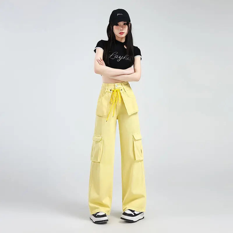 Lemon Yellow Overalls Jeans For Women Mijn winkel