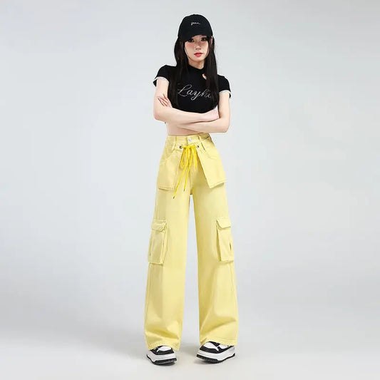 Lemon Yellow Overalls Jeans For Women Mijn winkel