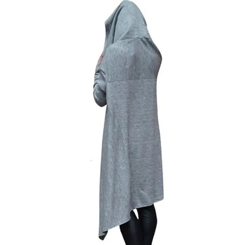 Letter Letters Print Hoodies For Women Long Irregular Sweats Mijn winkel