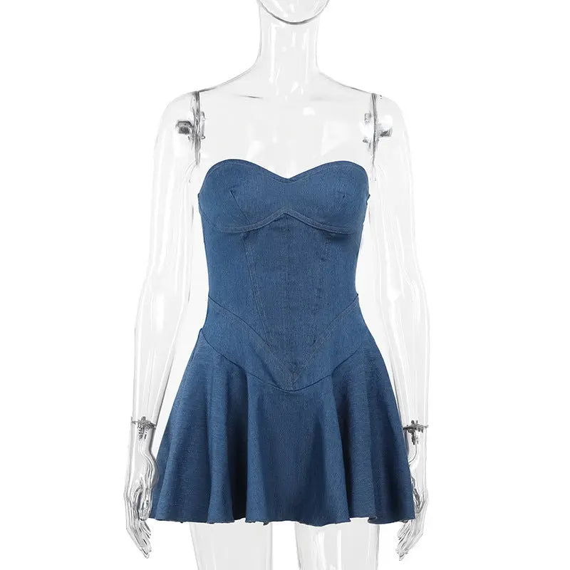 Fashion Tube Top Denim Dress Women Mijn winkel