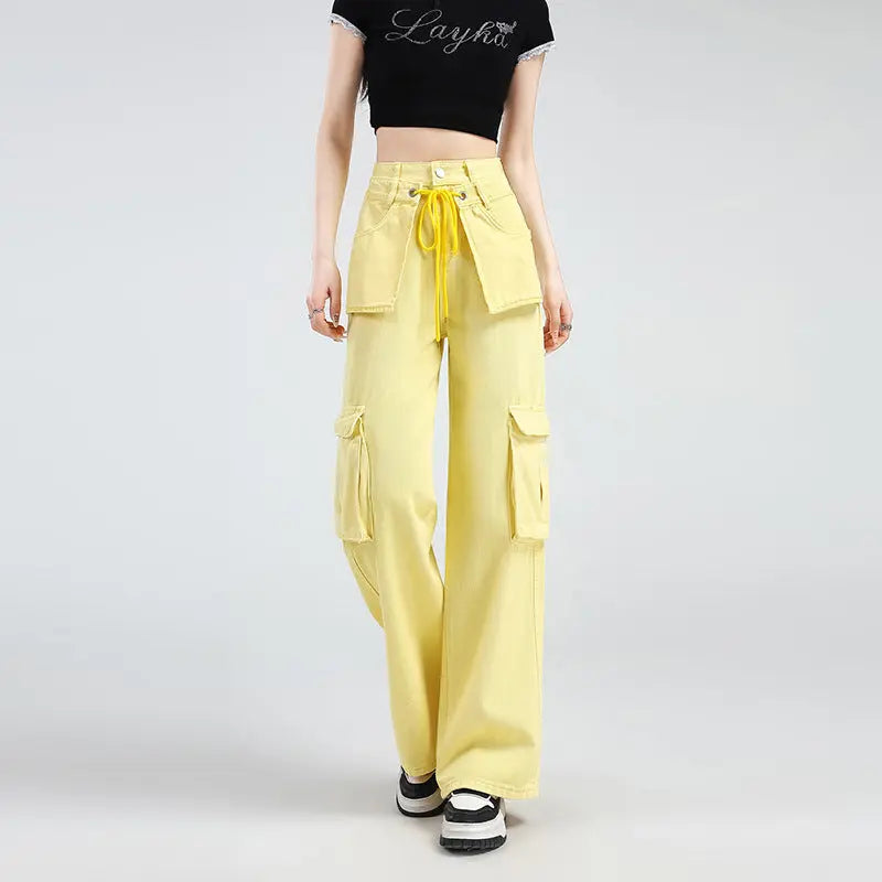 Lemon Yellow Overalls Jeans For Women Mijn winkel