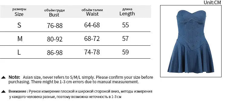 Fashion Tube Top Denim Dress Women Mijn winkel