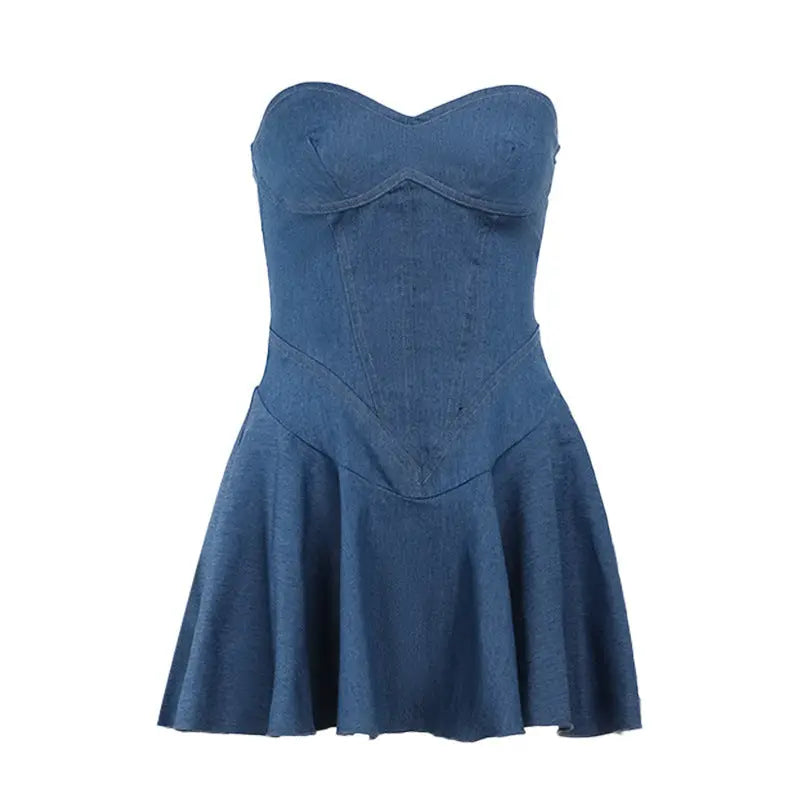 Fashion Tube Top Denim Dress Women Mijn winkel